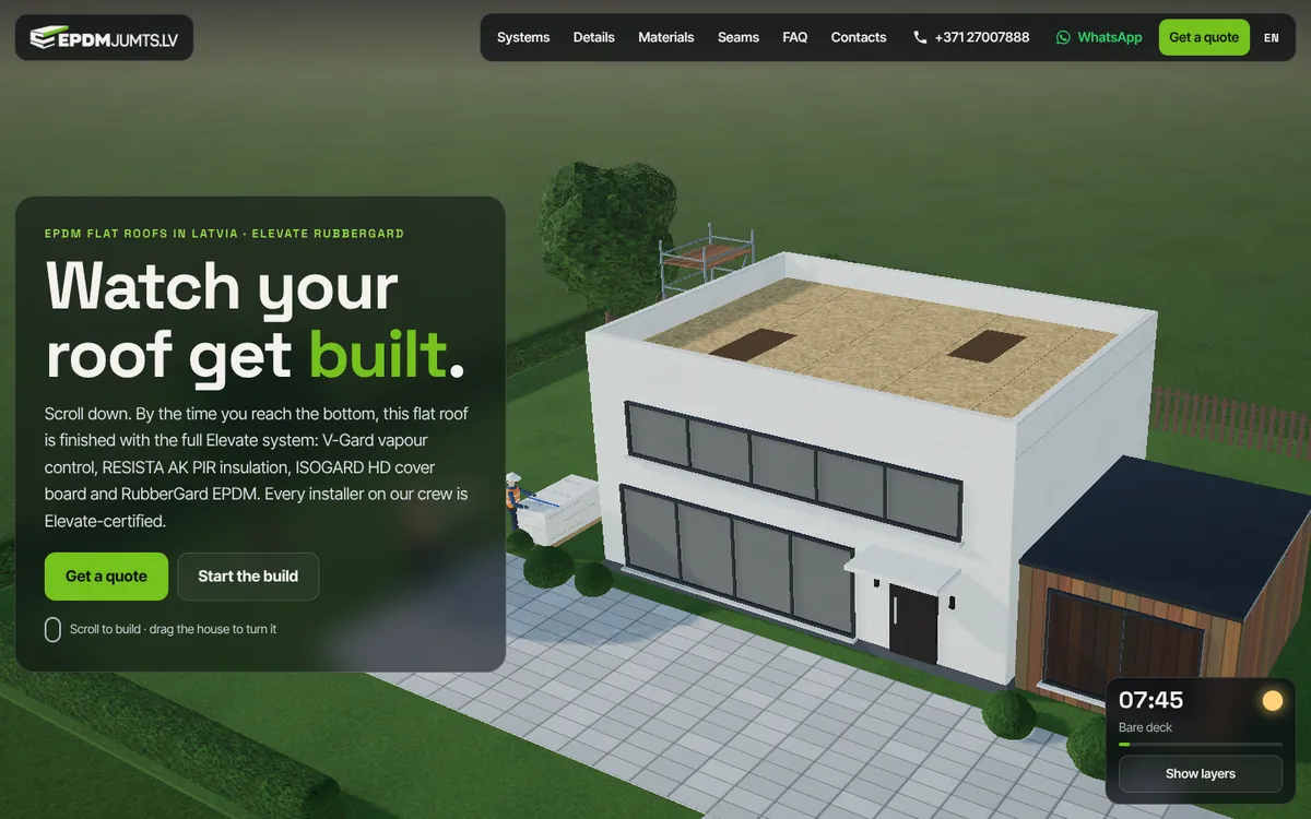 epdmjumts.lv: a 3D house whose roof is built layer by layer